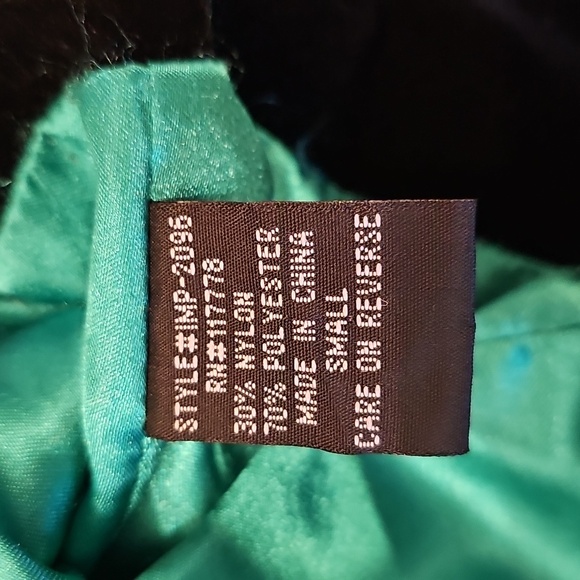 Aziz Black Velvet Military Style Jacket Zip Front Epaulets Bronze Buttons Small - Picture 12 of 14